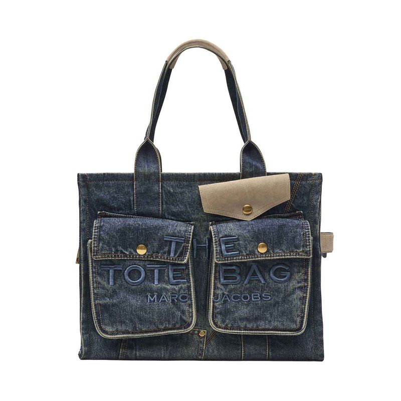 MARC JACOBS The Denim Suede Pocket Large Tote Bag image number 0